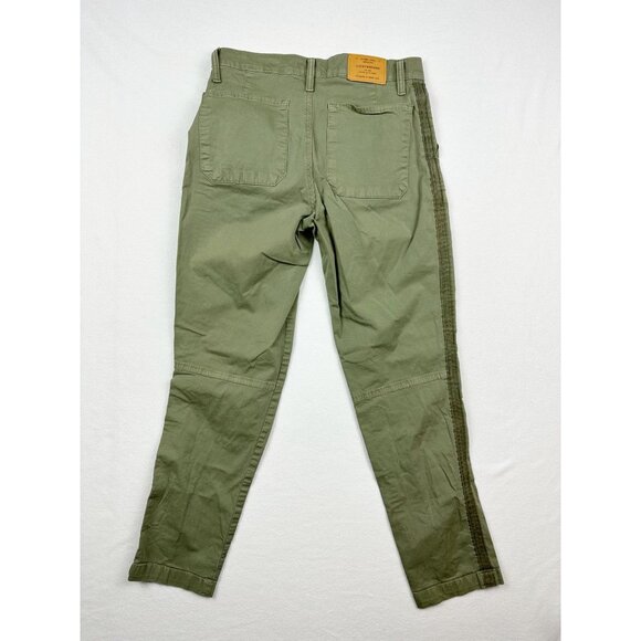 LUCKY BRAND Womens Cargo Utility Pocket Pants Size 26 Olive Side Stripe - Picture 2 of 9
